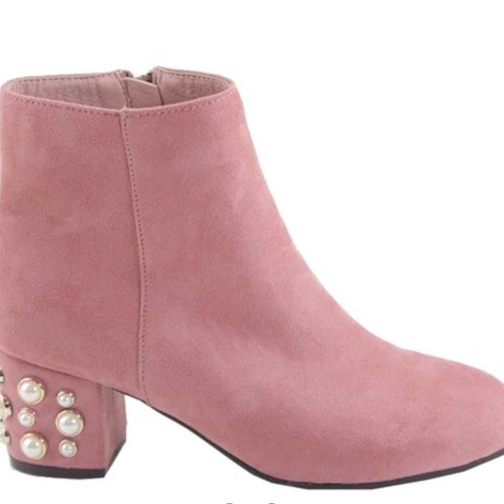 Pale pink pearl ankle boots - Picture 2 of 8